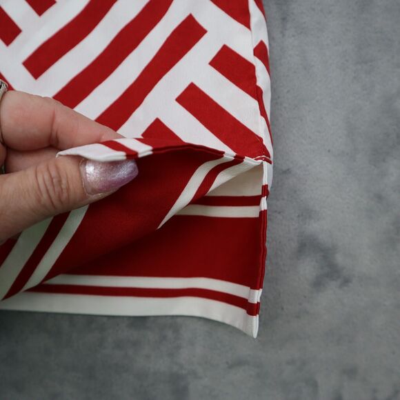 Mud Pie Shirt Womens M Red White Sleeveless Button Polyester Geometric Blouse - Picture 11 of 16